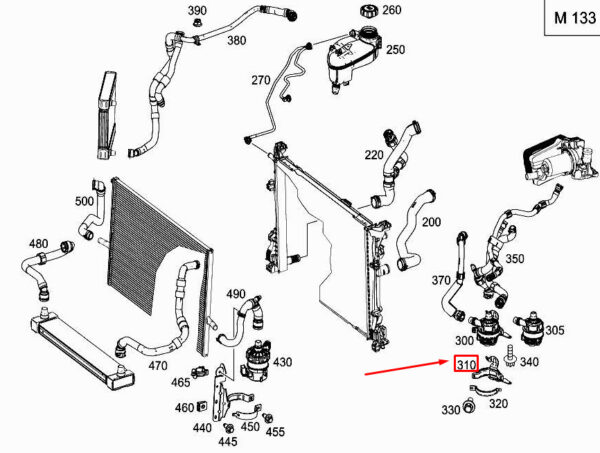 MERCEDES-BENZ GLA X156 Cooling Water Pump Bracket A1765040040 ORIGINAL