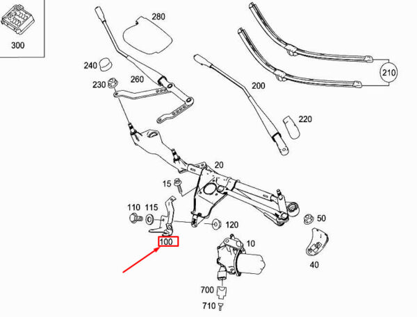 MERCEDES-BENZ R W251 Front Wiper System Bracket A2518240014 ORIGINAL