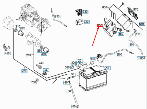 MERCEDES-BENZ CLA C117 Support Battery Bracket RHD A2465402503 ORIGINAL