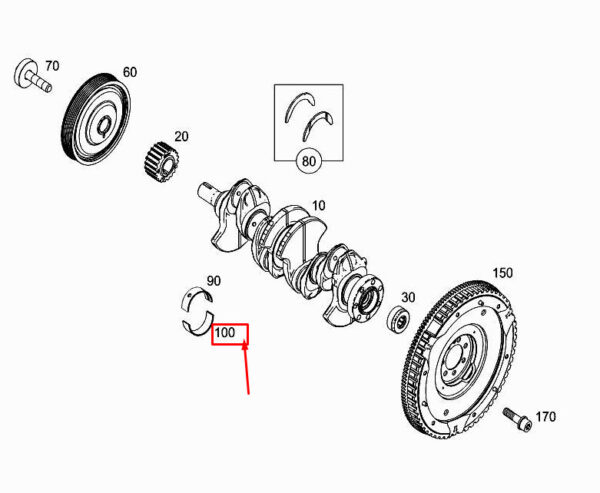 MERCEDES-BENZ CITAN W415 Crankshaft Bearing Shell A6080330000 ORIGINAL