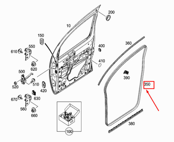 MERCEDES-BENZ CITAN W415 Front Left Door Seal Rubber A4157210080 ORIGINAL