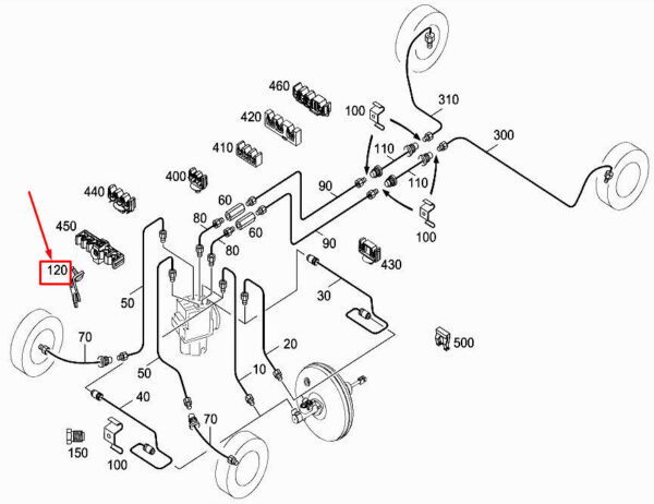 MERCEDES-BENZ CITAN W415 Brake Line Bracket A415428004 ORIGINAL