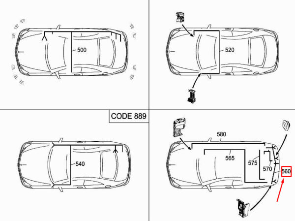 MERCEDES-BENZ E Coupe C207 Trunk Lid Wiring Harness A2075407832 ORIGINAL