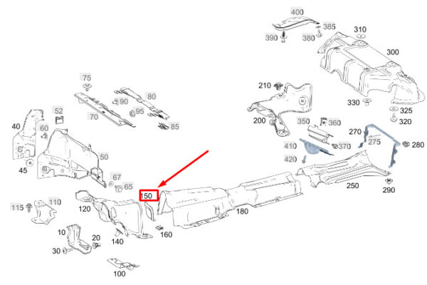 MERCEDES-BENZ CLA C118 Front Center Exhaust Shielding A1776823201 ORIGINAL