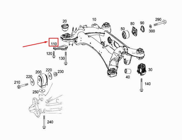 MERCEDES-BENZ E W213 Rear Axle Carrier Left Stop Plate A2133521300 ORIGINAL
