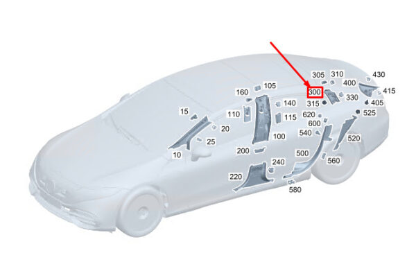 MERCEDES-BENZ EQS V297 Upper Left C-Pillar Trim A2976903500 ORIGINAL