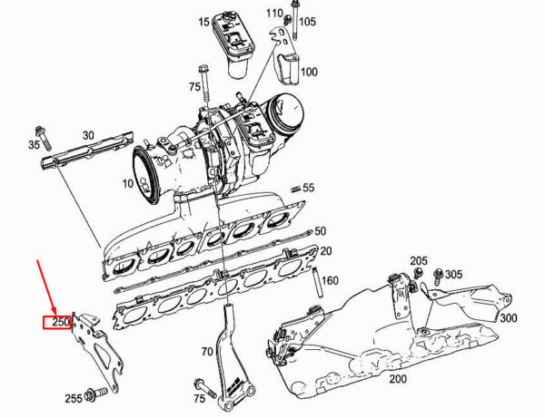 MERCEDES-BENZ CLS C257 Turbocharger Bracket A2561420140 ORIGINAL