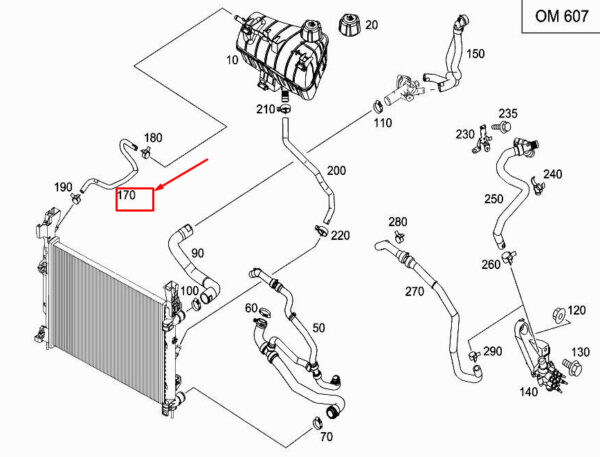 MERCEDES-BENZ CITAN W415 Engine Radiator Molded Hose A4155010391 ORIGINAL