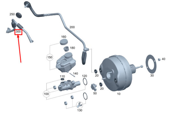 MERCEDES-BENZ C S206 Brake Booster Vacuum Line A2064304300 ORIGINAL