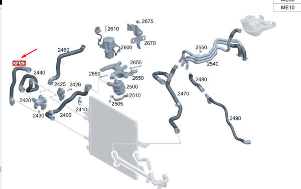 MERCEDES-BENZ GLA H247 Coolant Line A2475010764 ORIGINAL