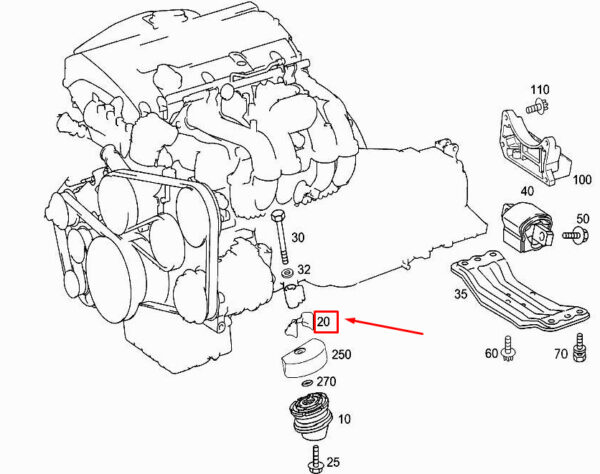 MERCEDES-BENZ C W203 Front Right Engine Shield A1712410334 ORIGINAL