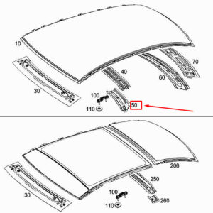 MERCEDES-BENZ A W177 Left Central Roof Rail Mounting A1776364300 ORIGINAL