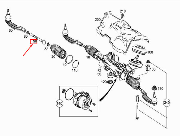 MERCEDES-BENZ A W177 Steering Tie Rod A1773380000 ORIGINAL