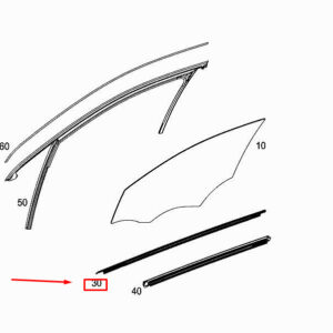 MERCEDES-BENZ A W177 Front Left Window Sealing Rail A1777250100 ORIGINAL