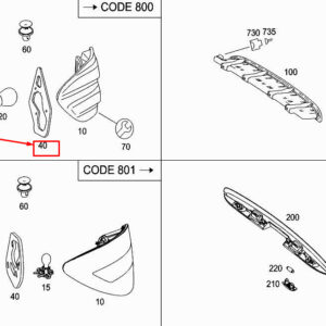 MERCEDES-BENZ R W251 Rear Left Tail Lamp Gasket A2518260091 ORIGINAL