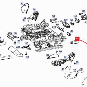 MERCEDES-BENZ GLE W167 Left Seat Rear Rail Cover A1679190500 ORIGINAL