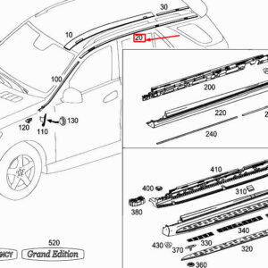 MERCEDES-BENZ ML W166 Right Roof Trim Strip A1666901480 ORIGINAL