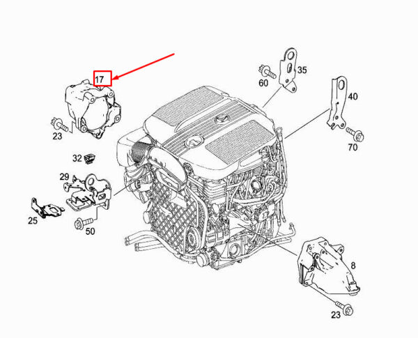 MERCEDES-BENZ C W205 Right Engine Carrier A6512232004 ORIGINAL