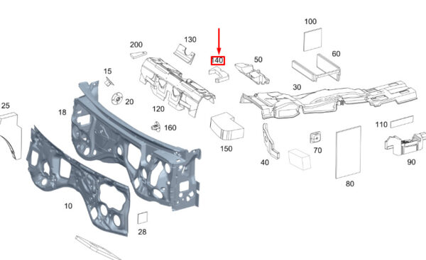 MERCEDES-BENZ GLE W167 Instrument Panel Dampening A1676820002 ORIGINAL