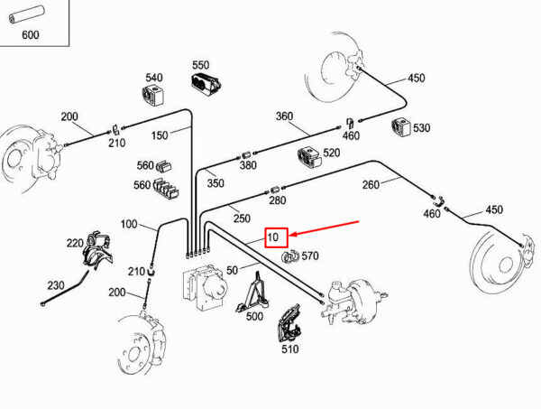 MERCEDES-BENZ E Cabrio A207 Brake Line A2074204426 ORIGINAL