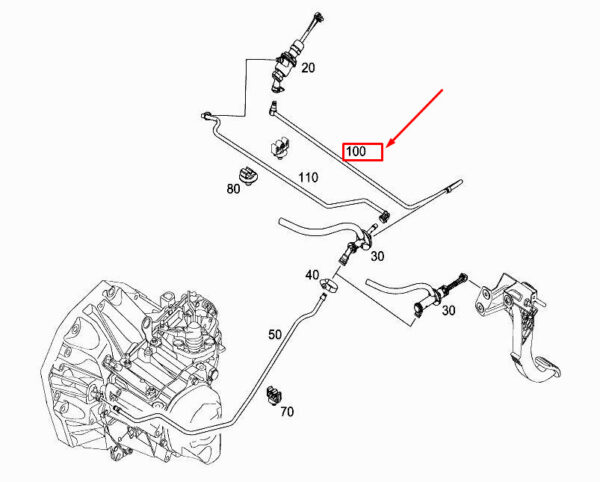 MERCEDES-BENZ CITAN W415 Clutch Hydraulic Line A4152900413 ORIGINAL