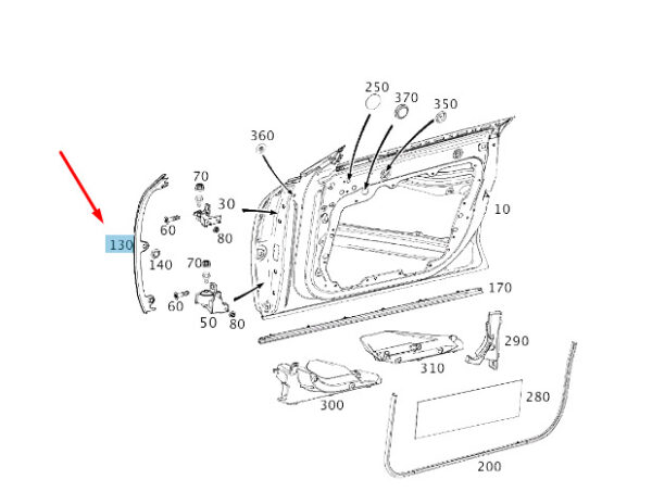 MERCEDES-BENZ CLS C257 Front Right Door Front Sealing A2577205801 ORIGINAL