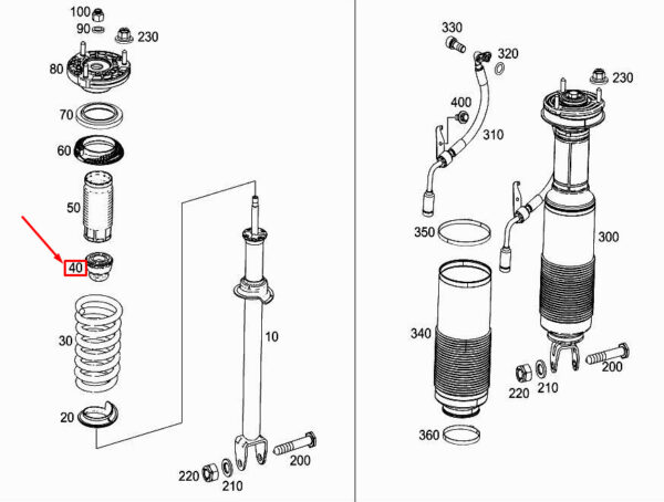 MERCEDES-BENZ SL R231 Rear Shock Absorber Bumper Stop A2313240307 ORIGINAL