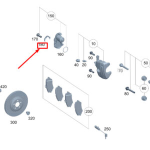 MERCEDES-BENZ EQS V297 Rear Right Brake Hose Bracket A2234235600 ORIGINAL