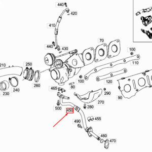 MERCEDES-BENZ S W221 Right Turbocharger Oil Return Line A2780902200 ORIGINAL