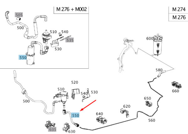 MERCEDES-BENZ E W212 Purge Valve Line A2124711315 ORIGINAL