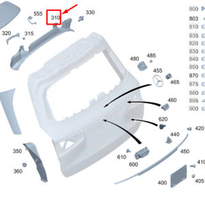 MERCEDES-BENZ GLS X167 Rear End Door D-Pillar Trim A1676909801 ORIGINAL