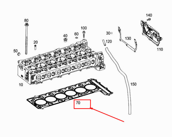 MERCEDES-BENZ S W222 Engine Cylinder Head Gasket A6560160000 ORIGINAL