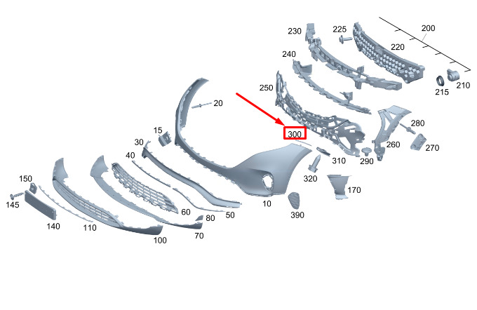 MERCEDES-BENZ EQC Front Upper Right Bumper Mounting Rail A2938850800 ORIGINAL 1 MERCEDES-BENZ EQC Front Upper Right Bumper Mounting Rail A2938850800 ORIGINAL