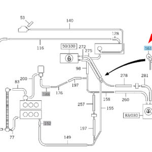 MERCEDES-BENZ G W463 Engine Coolant Hose A4608323494 ORIGINAL
