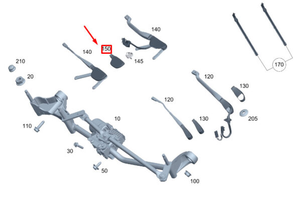 MERCEDES-BENZ GLE W167 Front Right Wiper Arm Cover LHD A1678241600 ORIGINAL