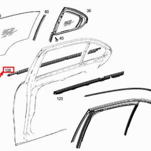 MERCEDES-BENZ C W205 Rear Left Door Window Sealing Rail A2057304900 ORIGINAL
