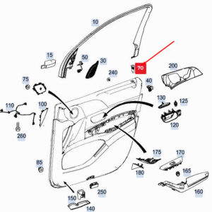 MERCEDES-BENZ GLE W167 Rear RH Safety Button Trim Ring A1677660200 ORIGINAL