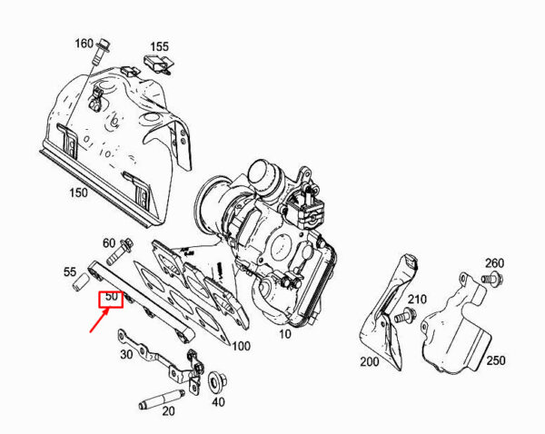 MERCEDES-BENZ A W177 Turbocharger Terminal Strip A2821410042 ORIGINAL