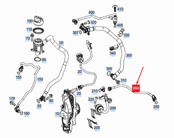 MERCEDES-BENZ A W177 Engine Purge Line A2600180600 ORIGINAL