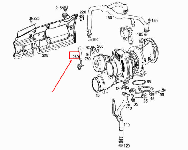 MERCEDES-BENZ E W213 Right Engine Vent Line A1762030000 ORIGINAL