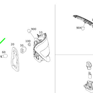 MERCEDES-BENZ C S204 Rear Right Lamp Bulb Mount A2048201277 ORIGINAL