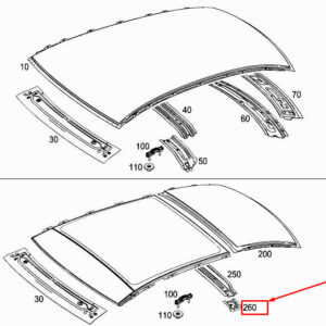 MERCEDES-BENZ A W177 Rear Right Roof Rail Mounting A1776364800 ORIGINAL
