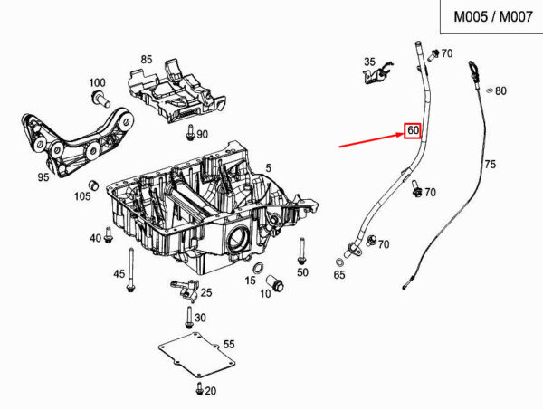 MERCEDES-BENZ GLC X253 Engine Oil Dipstick Tube A6510106716 ORIGINAL