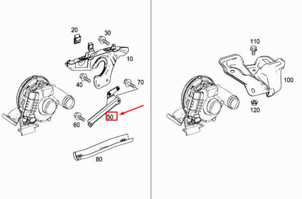 MERCEDES-BENZ E W213 Turbine Holder A6510963540 ORIGINAL