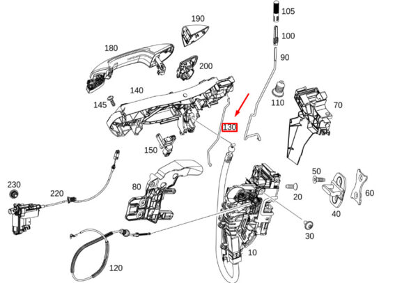MERCEDES-BENZ GLE W167 Front Right Door Link Rod RHD A1677225000 ORIGINAL