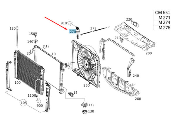 MERCEDES-BENZ C W204 Cooler Vacuum Cell A2045010206 ORIGINAL