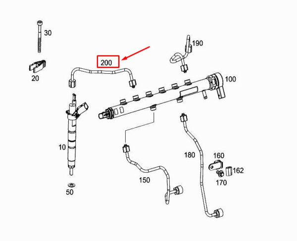 MERCEDES-BENZ S W222 Fuel Pressure Line A6560703700 ORIGINAL