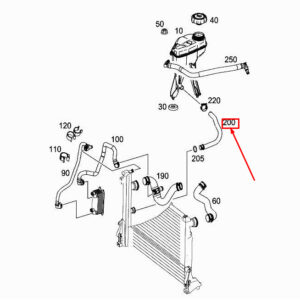 MERCEDES-BENZ SLK R172 Engine Coolant Filling Hose A1725010382 ORIGINAL