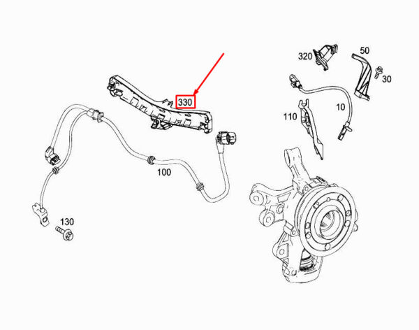MERCEDES-BENZ GLE W166 Rear Axle Wiring Harness Bracket A1665460700 ORIGINAL
