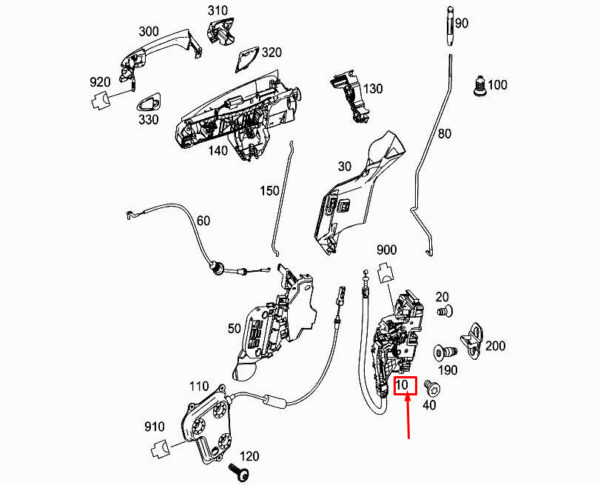MERCEDES-BENZ ML W166 Front Right Door Lock A0997209001 ORIGINAL